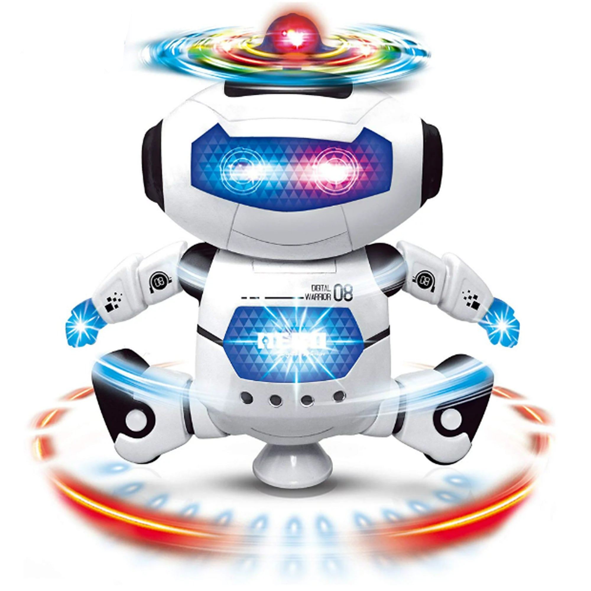 Dancing Robot Music Lights and Sound 360 Degree LED Spinning