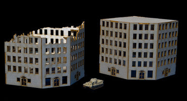 6mm European Corner Building and Ruined Version - 285CSS016
