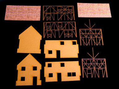 Two Story Medium Half Timber House (MDF) - 15MMDF302