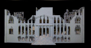 6mm WWII Government Building, Ruined (Matboard) - 285CSS034-1