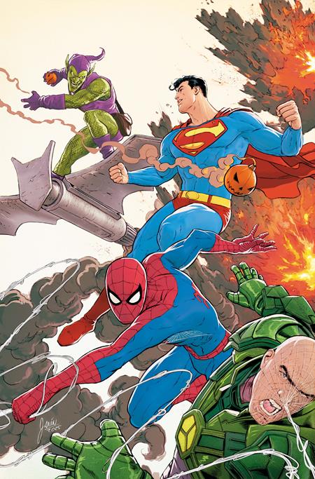 DC MARVEL SUPERMAN SPIDER-MAN #1 (ONE SHOT) CVR J MIKEL JANIN SUPERMAN & SPIDER-MAN VS LEX LUTHOR & GREEN GOBLIN CARD STOCK VAR (03/25/2026)