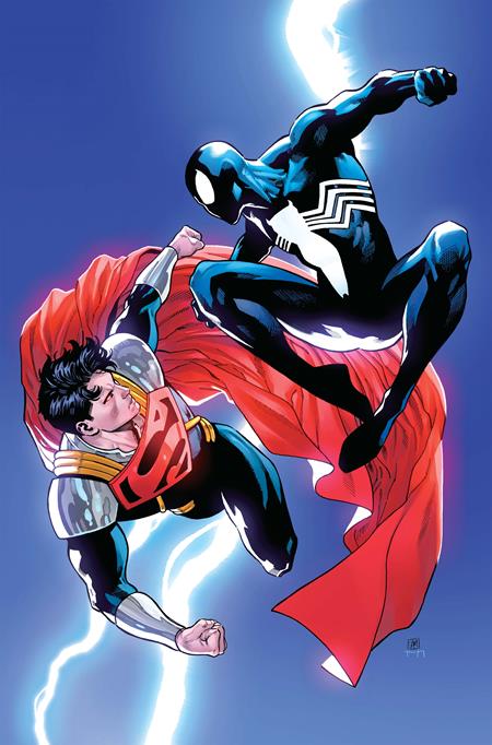 DC MARVEL SUPERMAN SPIDER-MAN #1 (ONE SHOT) CVR R DANIEL SAMPERE SUPER-BOY PRIME & SPIDER-MAN BLACK CARD STOCK VAR (03/25/2026)