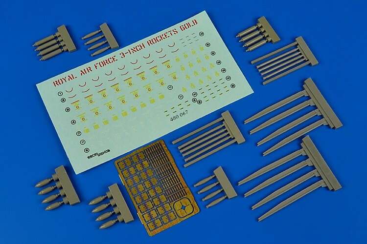 Aerobonus 480067 1/48 RAF 3 inch 60lb Rockets w/Photo-Etch