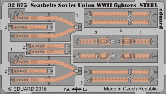 Eduard 32875 1/32 Aircraft- Soviet Union Steel Fighter WWII Seatbelts (Painted) (D)
