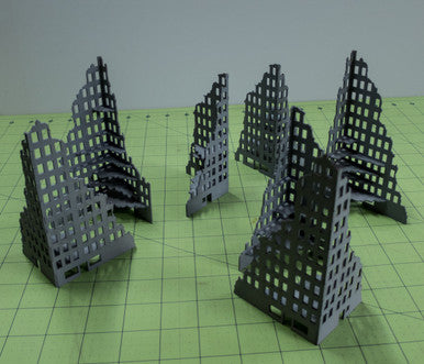 6mm Tall Ruined City Buildings (Matboard) - 285CSS056