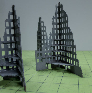 6mm Tall Ruined City Buildings (Matboard) - 285CSS056