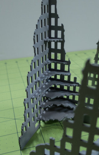 6mm Tall Ruined City Buildings (Matboard) - 285CSS056