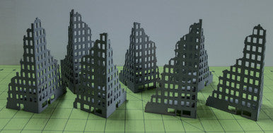 6mm Tall Ruined City Buildings (Matboard) - 285CSS056