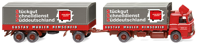 Wiking 047301 1/87 Scale Spedition Gustav Mauler - MAN Flatbed Road Train