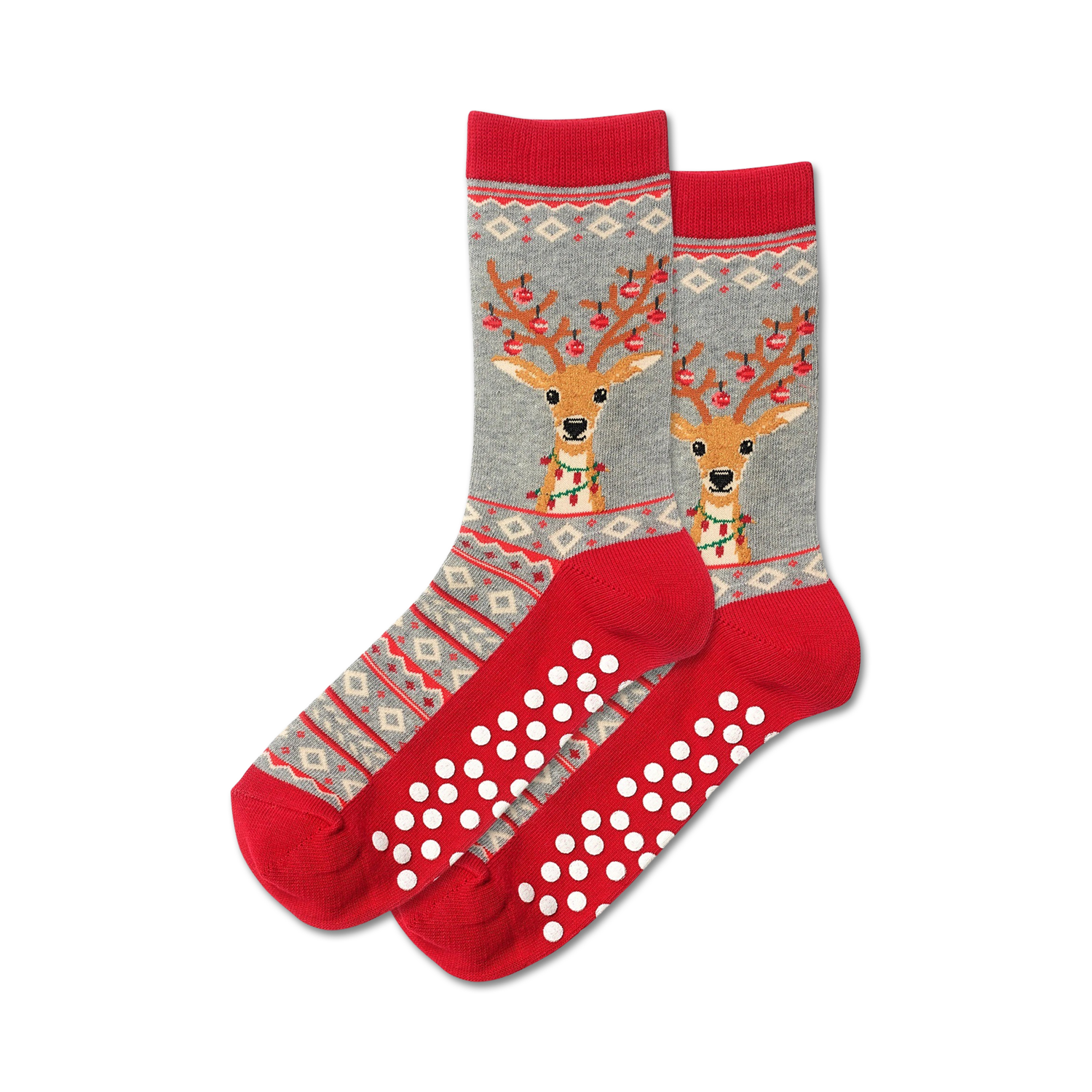 Fuzzy Reindeer Non-Skid Slipper