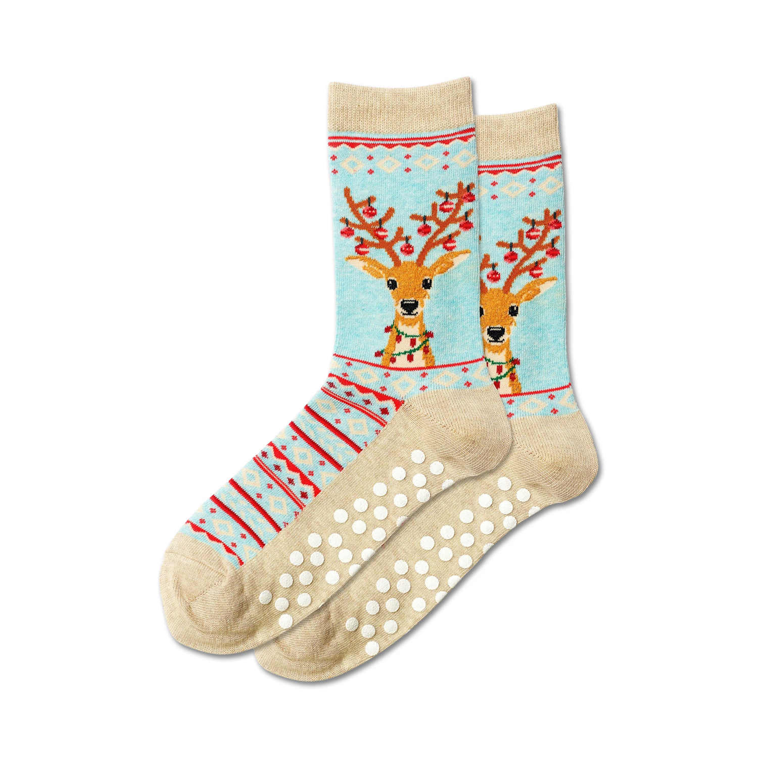 Fuzzy Reindeer Non-Skid Slipper