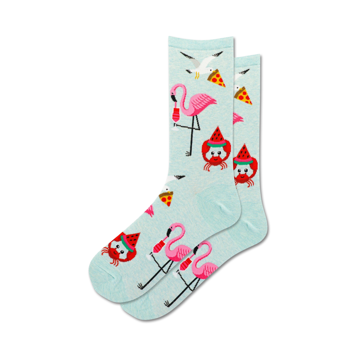 Flamingo, Seagull and Crab