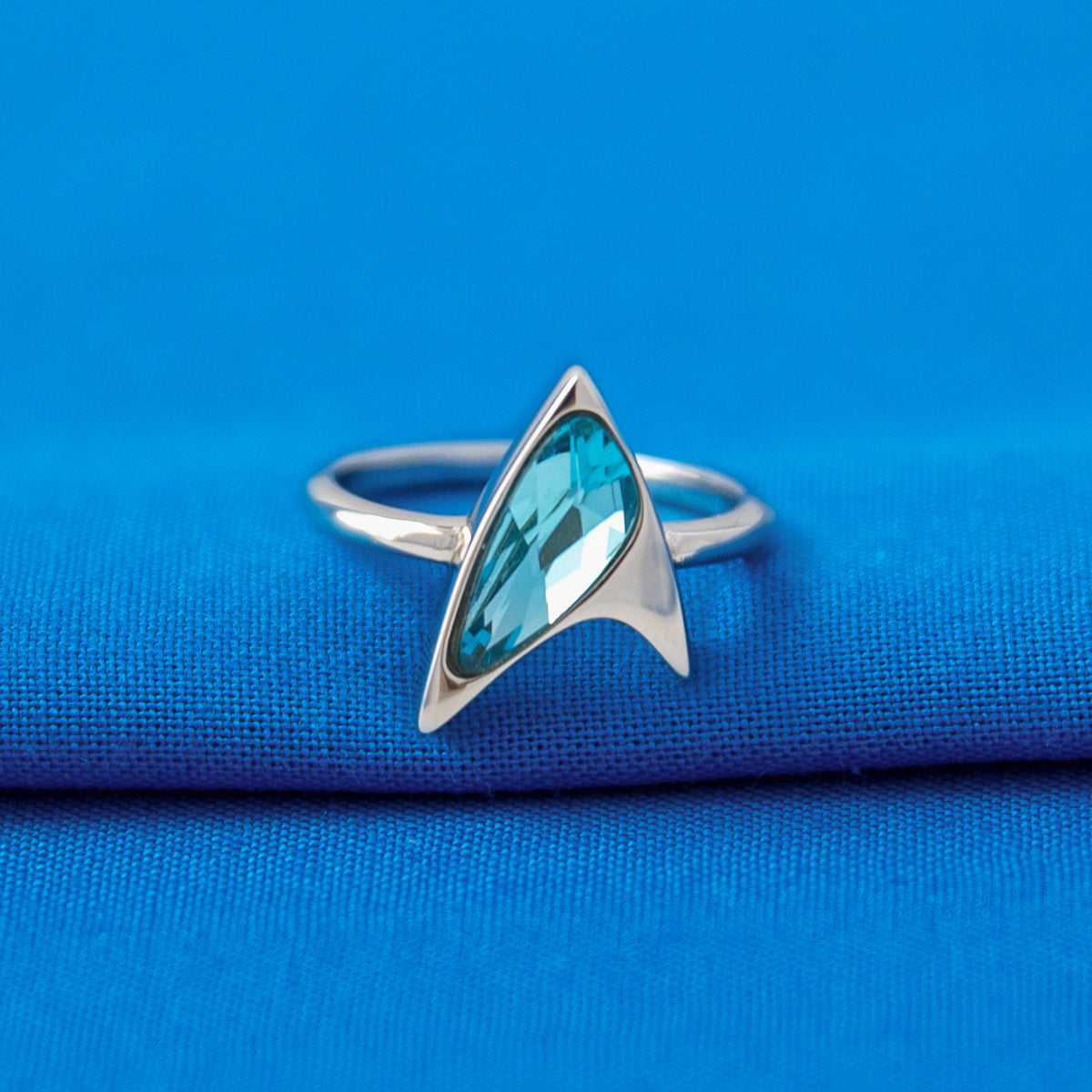 Star Trek X RockLove Blue Crystal Delta Ring