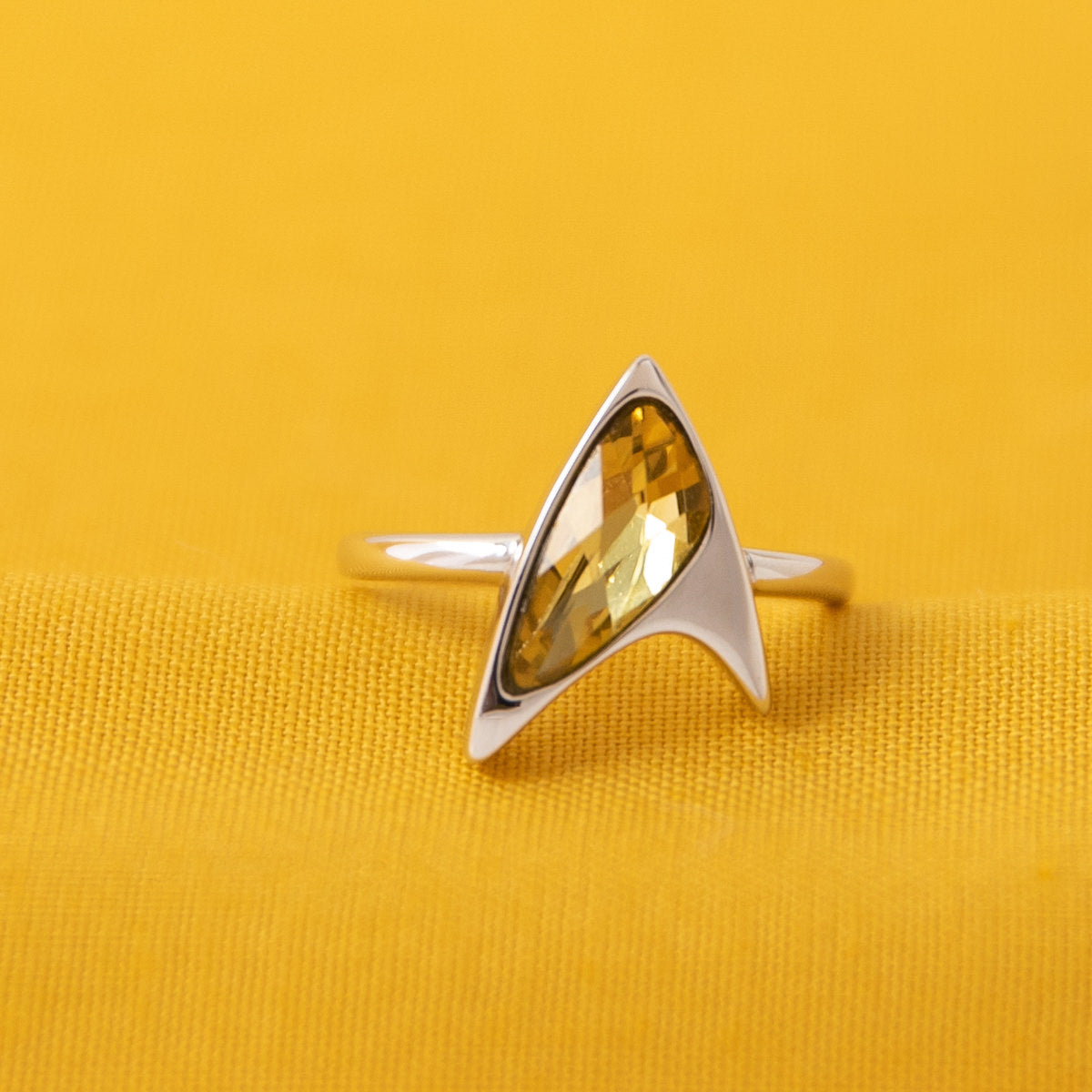 Star Trek X RockLove Yellow Crystal Delta Ring