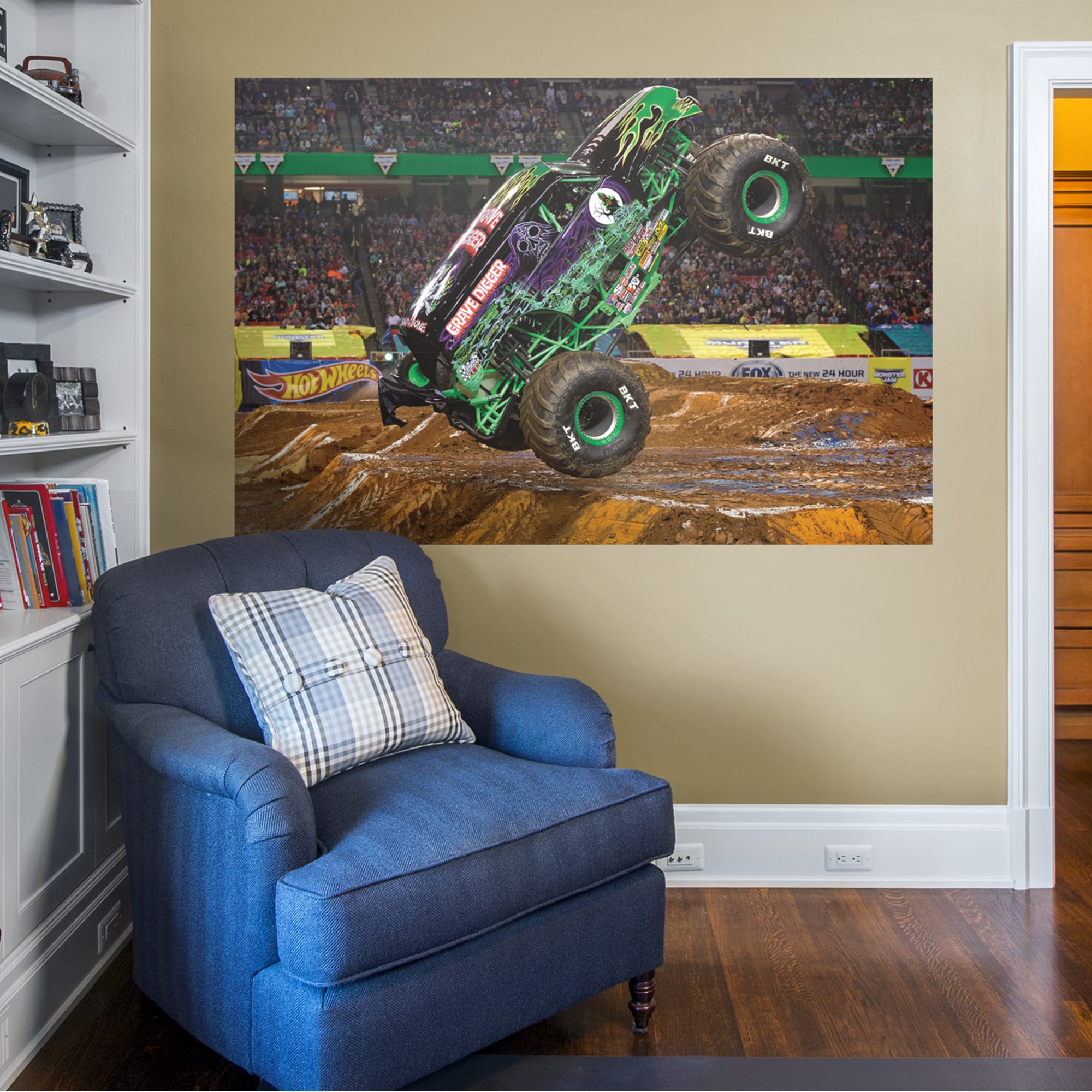 Grave Digger - Mural - Official Monster Jam - Reusable Vinyl Wall Decal