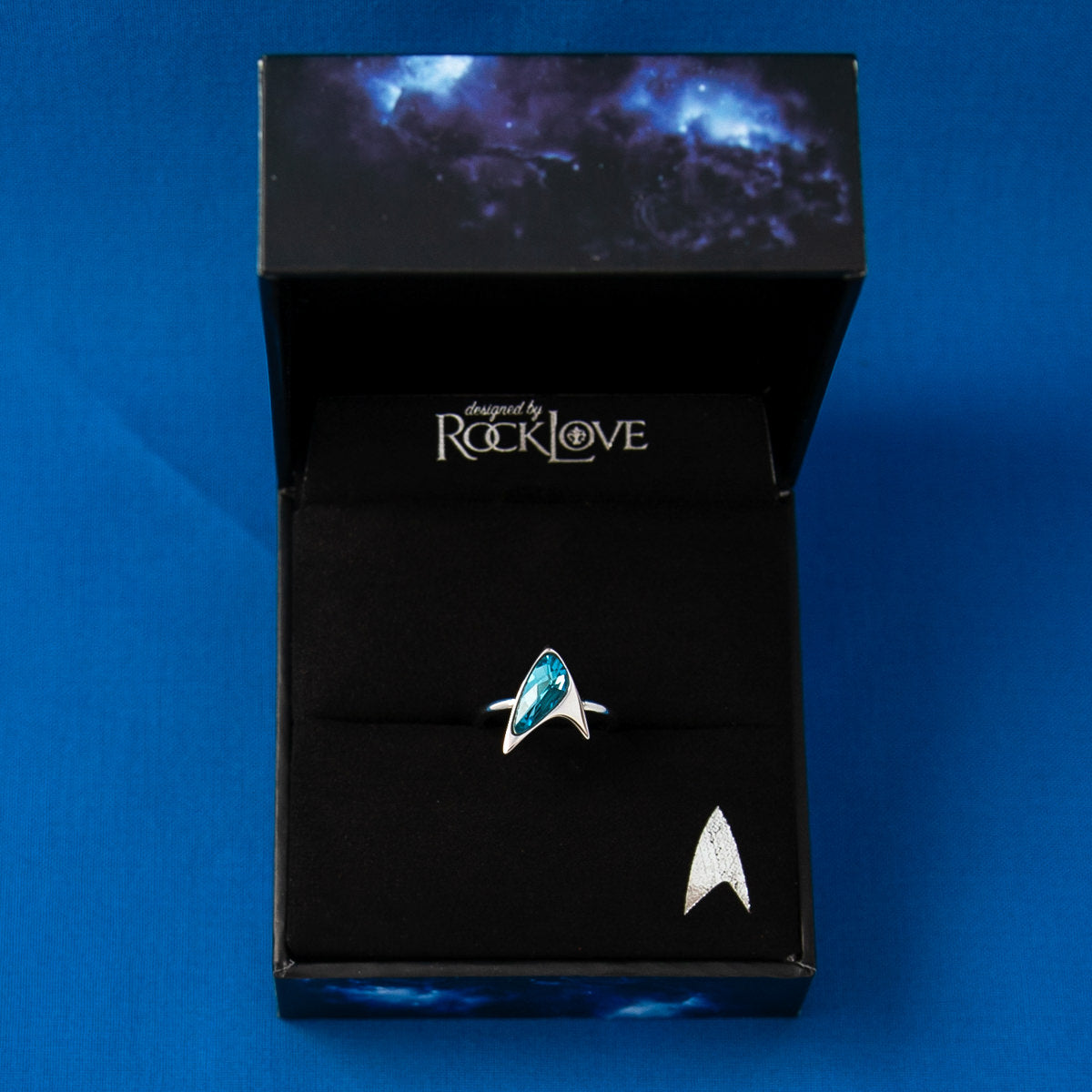 Star Trek X RockLove Blue Crystal Delta Ring
