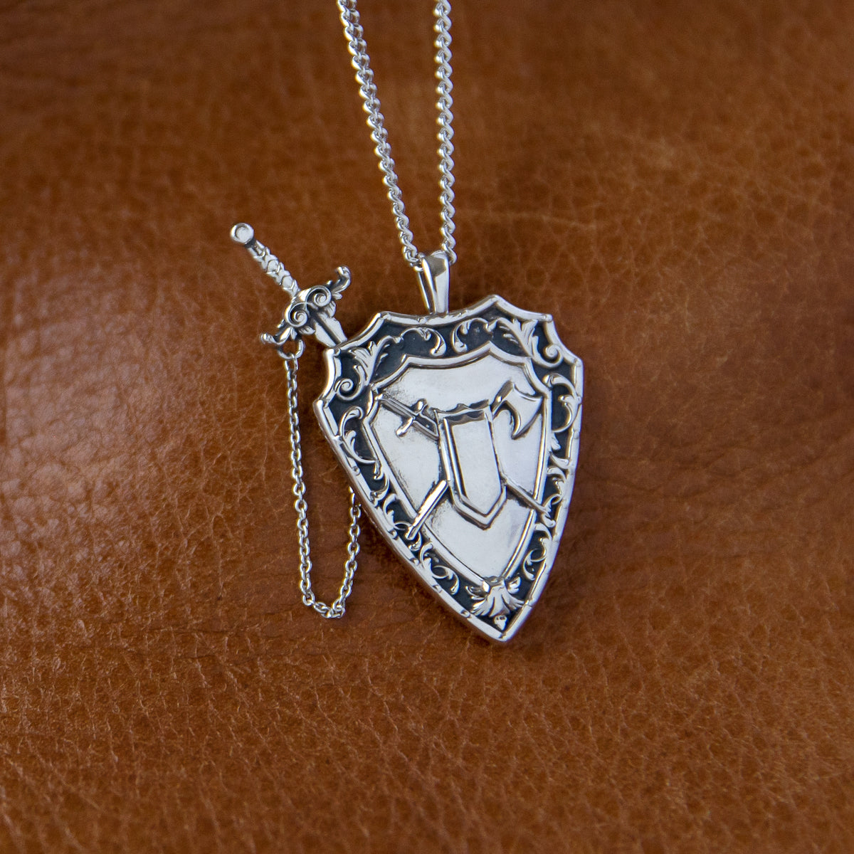 Dungeons and Dragons X RockLove Fighter Sword and Shield Necklace