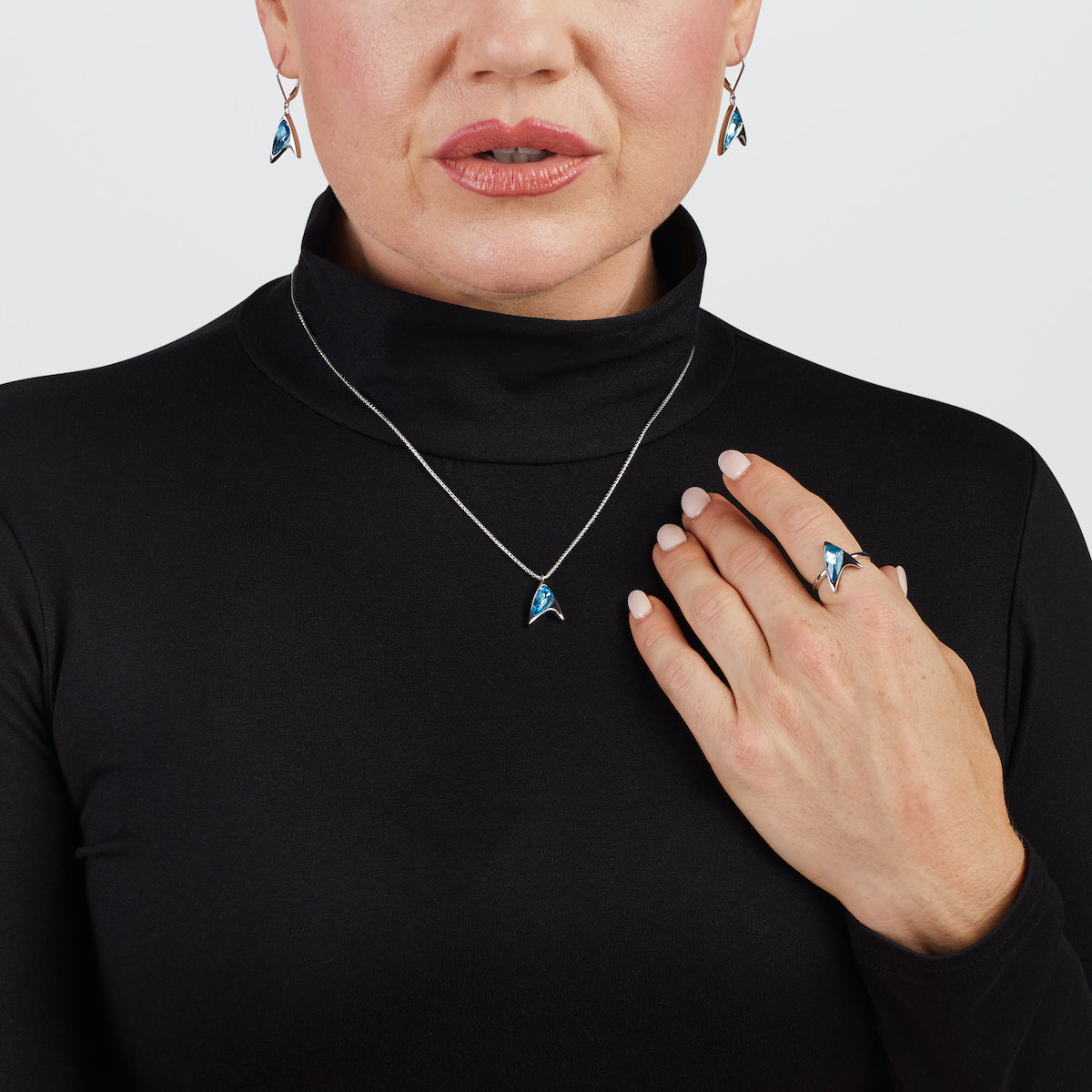 Star Trek X RockLove Blue Crystal Delta Ring