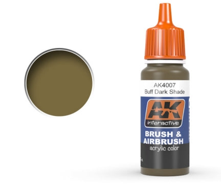 AK Interactive 4007 Buff Dark Shade Acrylic Paint 17ml Bottle