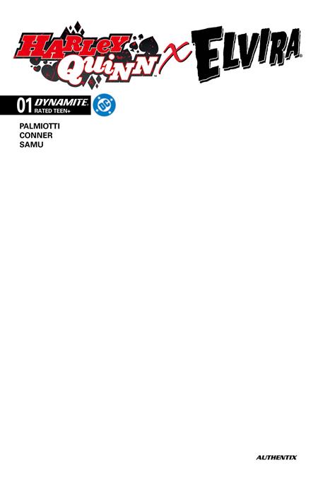 HARLEY QUINN X ELVIRA #1 CVR J BLANK AUTHENTIX VAR (10/01/2025)
