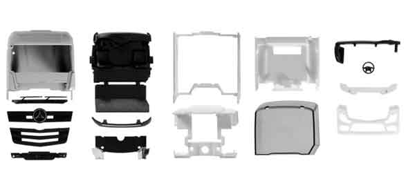Herpa 084390 1/87 Scale Mercedes-Benz Actros Streamspace Cab without Skirting