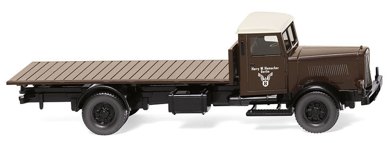 Wiking 084602 1/87 Scale Spedition Hamacher - Hanomag Platform Flatbed Truck High