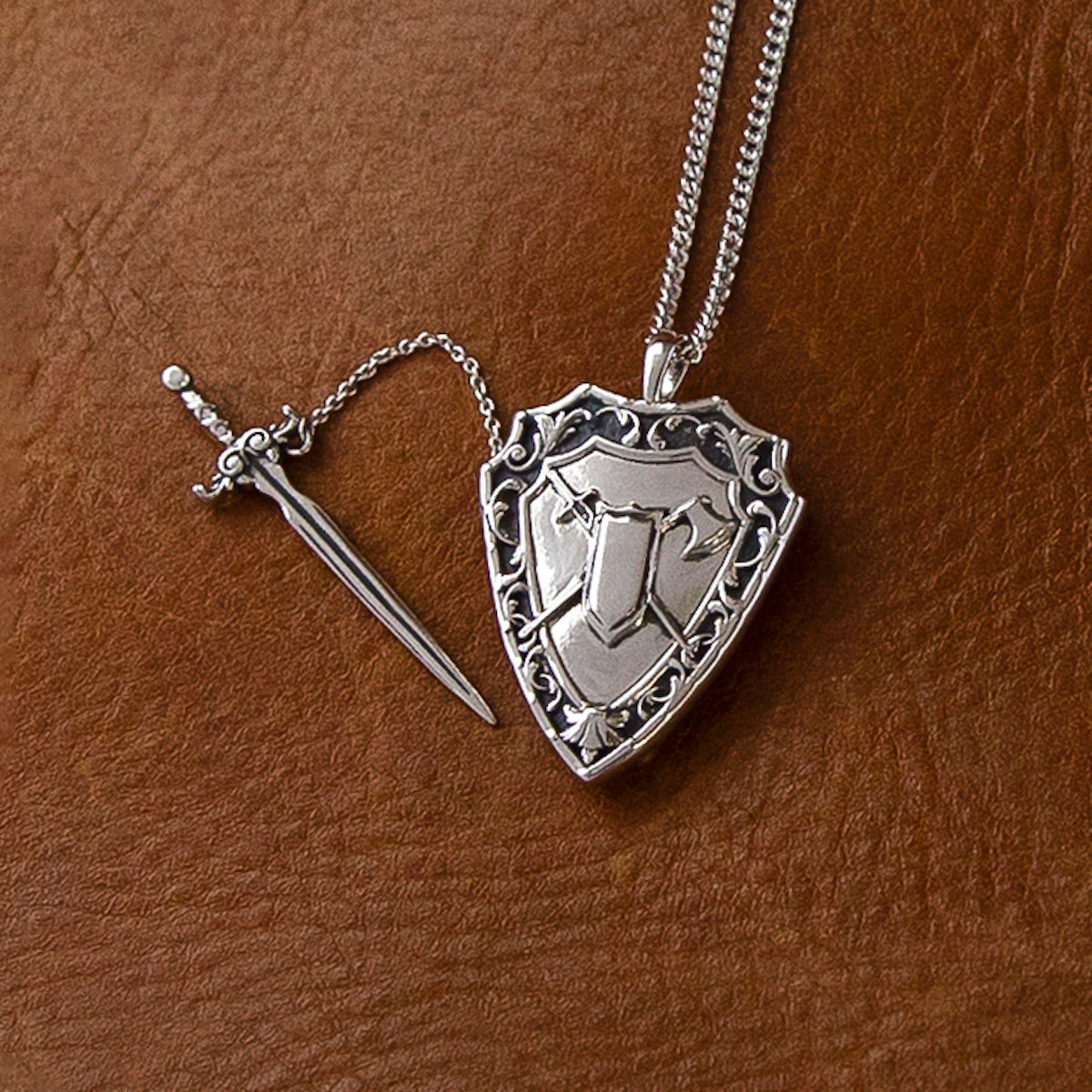 Dungeons and Dragons X RockLove Fighter Sword and Shield Necklace