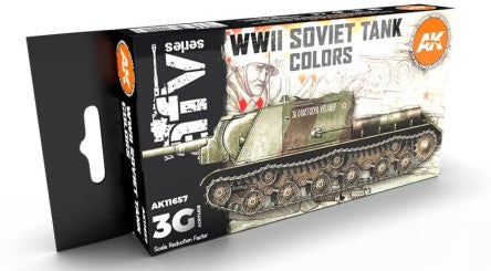 AK Interactive 11657 AFV Series: WWII Soviet Camouflage 3G Acrylic Paint Set (6