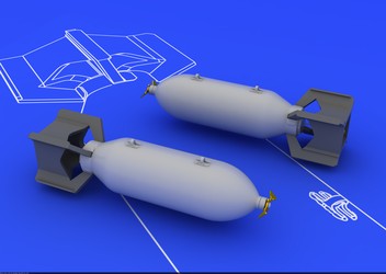 Eduard 648086 1/48 Aircraft- US 250lb Bombs (Photo-Etch & Resin)