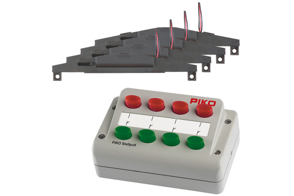 PIKO 55392 HO Scale 4 Switch Machines w/Control Panel