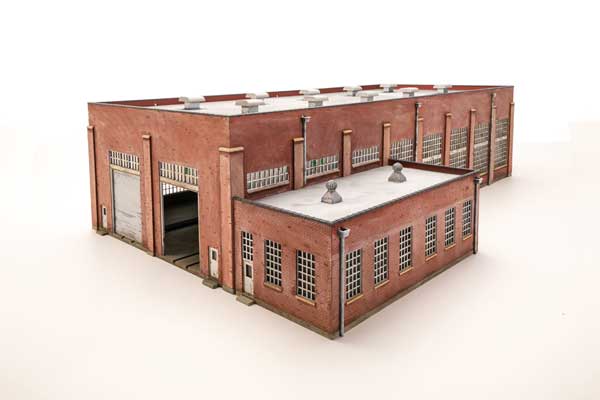 Walthers Cornerstone 933-2923 HO Scale 130' 2-Stall Diesel Engine House -- Kit