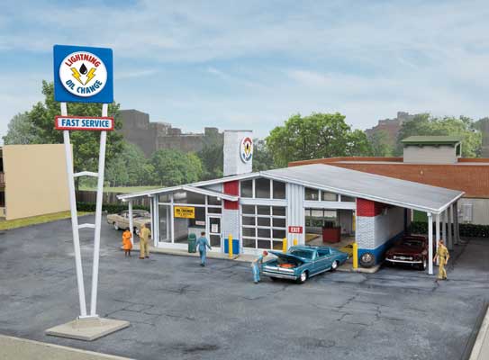 Walthers Cornerstone 933-3543 HO Scale Drive-in Oil Change -- Kit
