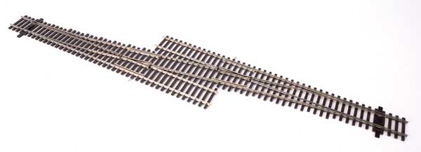Walthers Mainline 948-83075 HO Scale Code 83 Nickel Silver DCC Friendly Number 6 Single Crossover Turnout - Left Hand