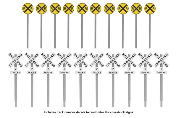 Walthers SceneMaster 949-4197 HO Scale Railroad Crossing Signs