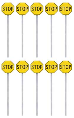 Walthers SceneMaster 949-4211 HO Scale Stop Signs pkg(10) -- 1924-1954