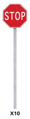 Walthers SceneMaster 949-4212 HO Scale Stop Signs pkg(10) -- 1954-Present