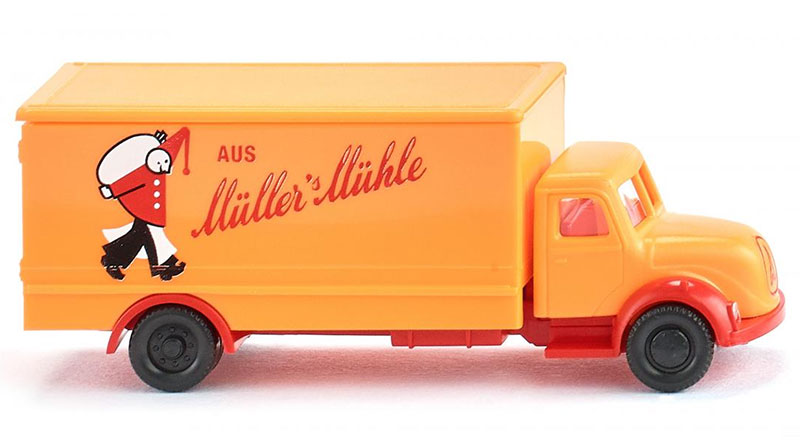 Wiking 094905 1/160 Scale Muller's Muhle - Magirus Box Truck High Quality