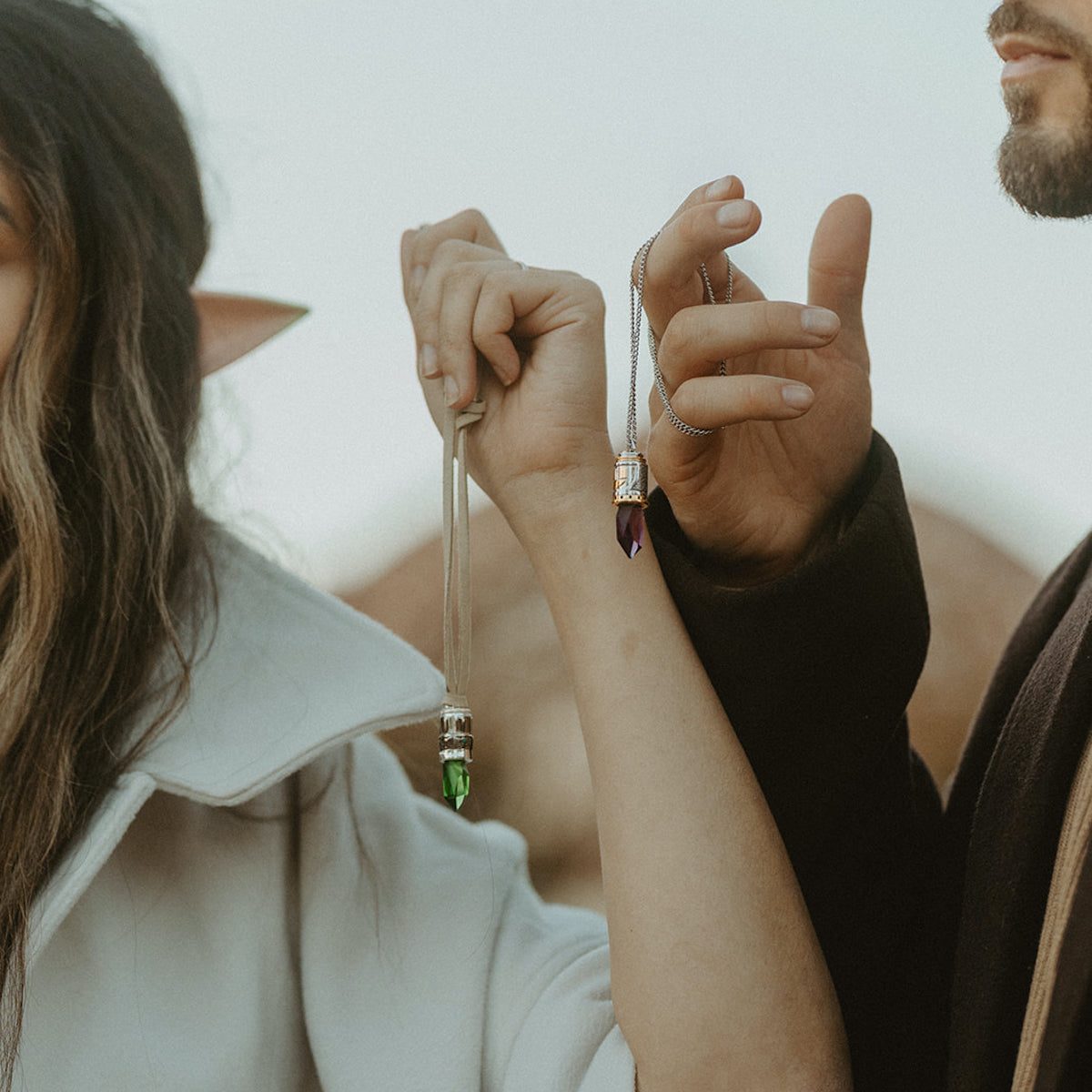 Star Wars X RockLove Mace Windu Kyber Crystal Necklace