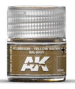 AK Interactive RC63 Real Colors: Yellow Brown RAL8000 Acrylic Lacquer Paint 10ml Bottle