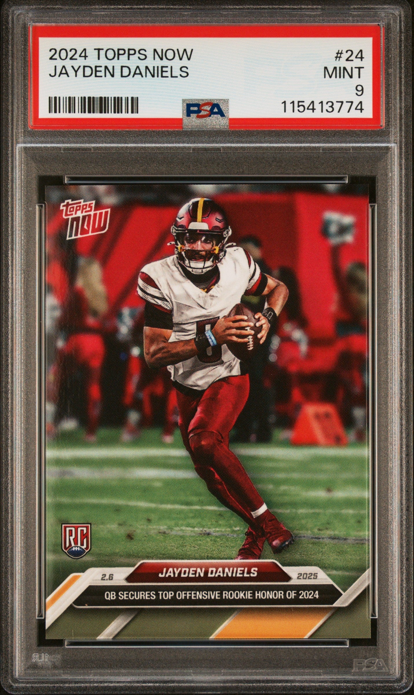 Graded 2024 Topps Now Jayden Daniels #24 Rookie RC Football Card PSA 9 Mint Graded 2024 Topps Now Jayden Daniels #24 Rookie RC Football Card PSA 9 Mint