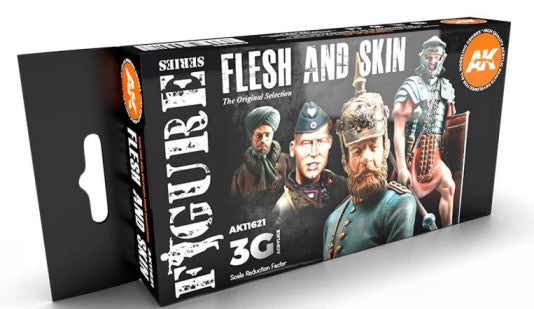 AK Interactive 11621 Figures Series: Flesh & Skin 3G Acrylic Paint Set (6 Colors