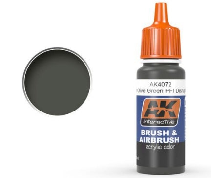AK Interactive 4072 Khaki Green Acrylic Paint 17ml Bottle