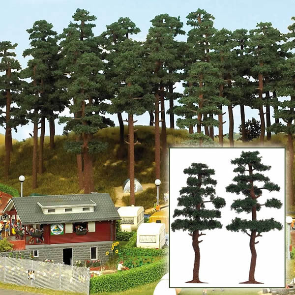 Busch 6141 HO Scale Pine Trees -- 5-1/8 & 5-3/4" 13 & 14.5cm pkg(2)