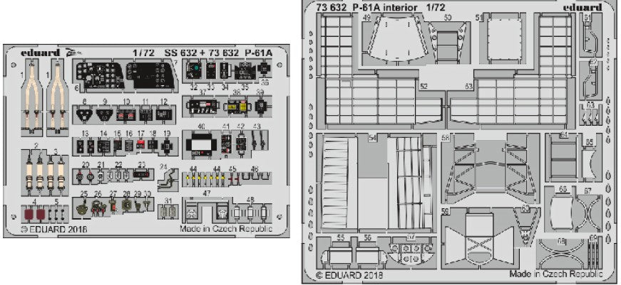Eduard 73632 1/72 Aircraft- P61A Interior for HBO (Painted)