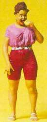 Preiser 45502 G Scale Pedestrians -- Woman w/Hot Dog