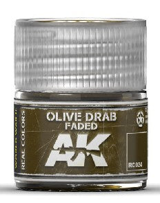 AK Interactive RC24 Real Colors: Olive Drab Faded Acrylic Lacquer Paint 10ml Bottle