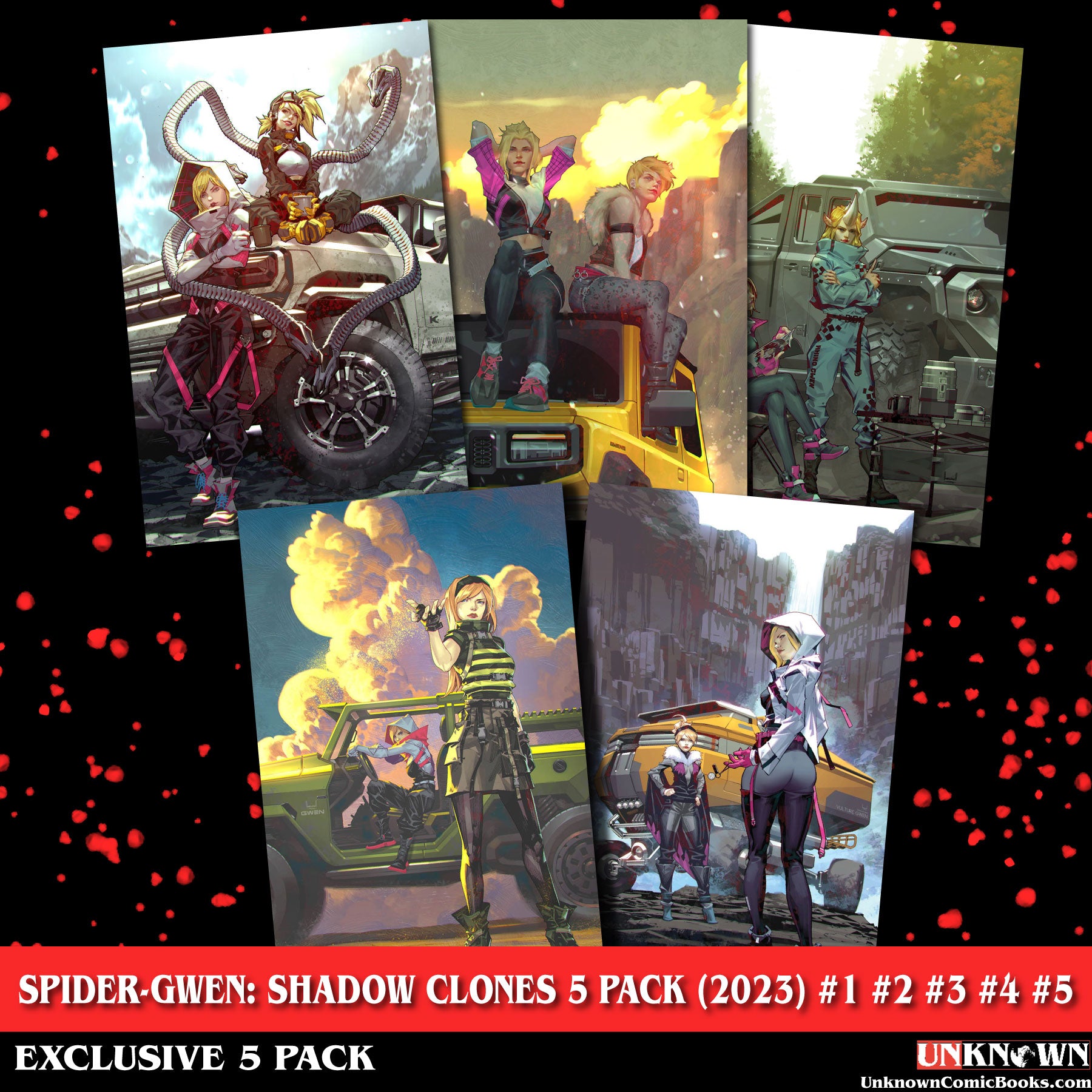 [5 PACK VIRGIN] SPIDER-GWEN: SHADOW CLONES #1 #2 #3 #4 #5 UNKNOWN COMICS KAEL NGU EXCLUSIVE VAR (07/19/2023)