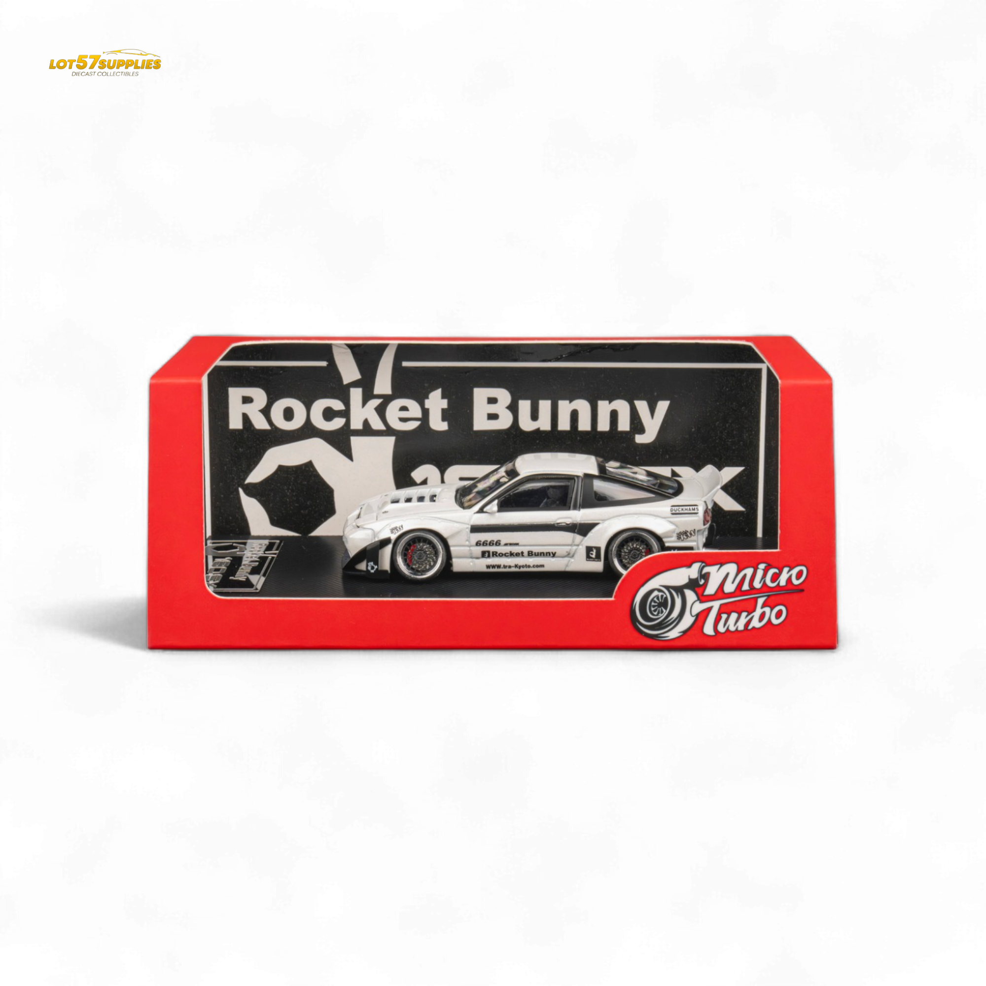 MicroTurbo Custom 180SX - Pandem Rocket Bunny White 1:64