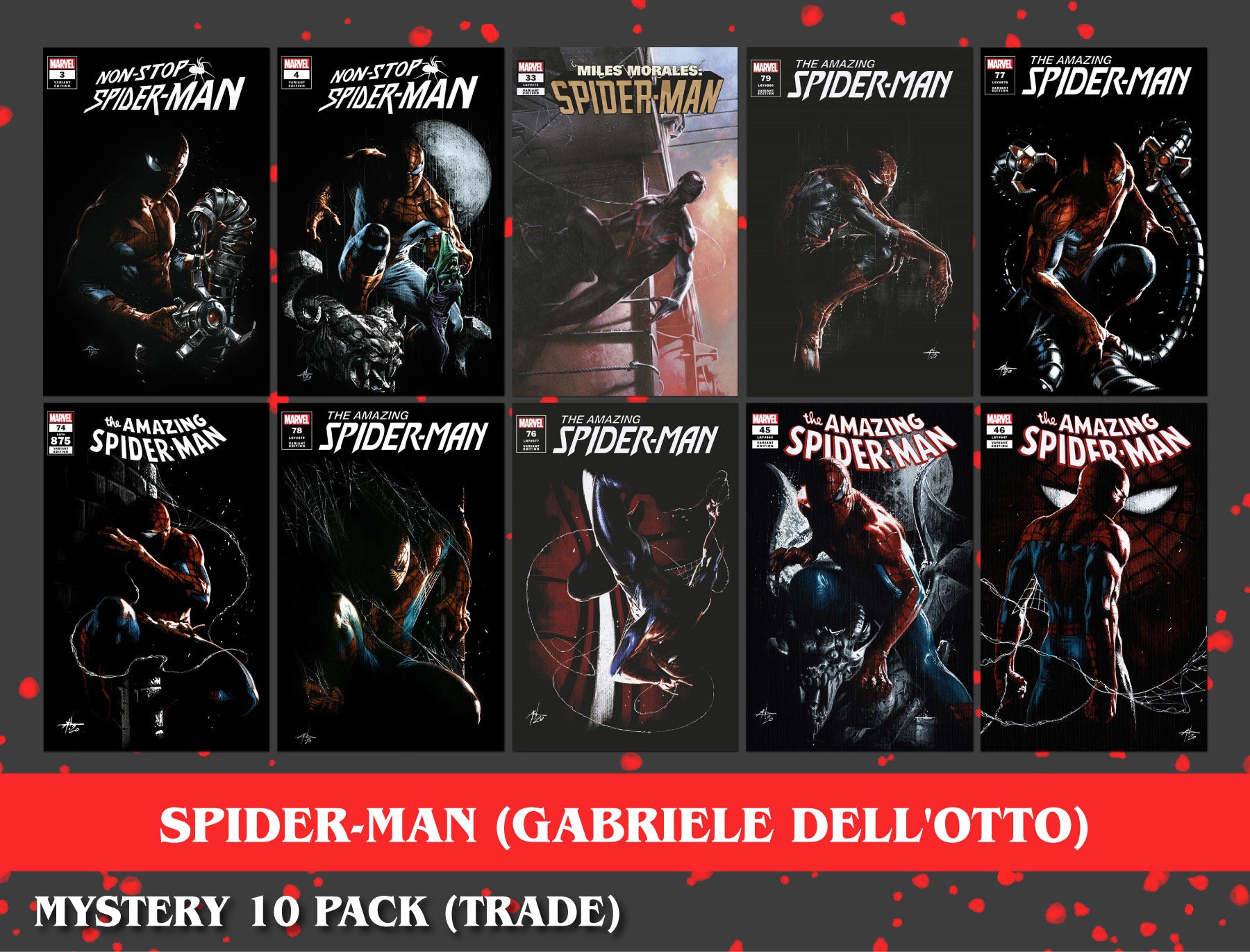 [MYSTERY 10 PACK TRADE] SPIDER-MAN UNKNOWN COMICS GABRIELE DELL'OTTO EXCLUSIVE VAR BUNDLE (06/21/2023)