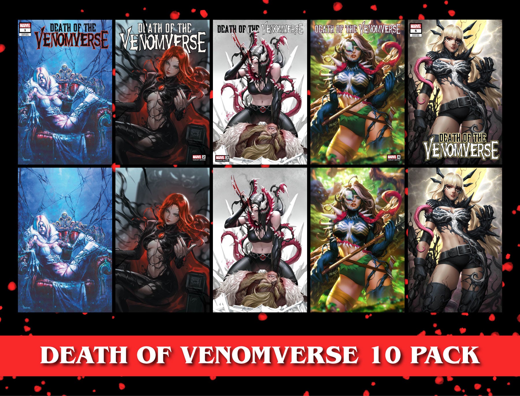 [10 PACK TRADE & VIRGIN] DEATH OF THE VENOMVERSE #1, #2, #3, #4, #5 UNKNOWN COMICS EXCLUSIVE VAR (09/27/2023)
